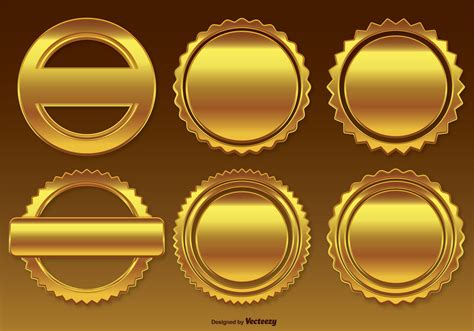 Golden Badge Labels Set Download Free Vector Art Stock Graphics