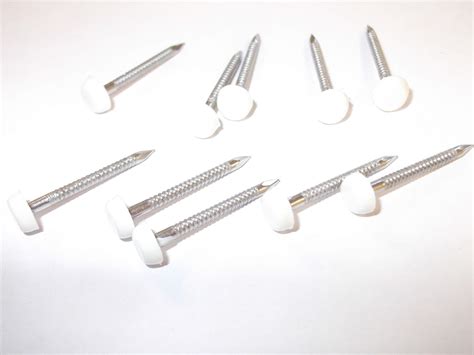 Buy Innovo 50 X 25mm White Polytop Upvc Pvc Plastic Head Pins Cladding