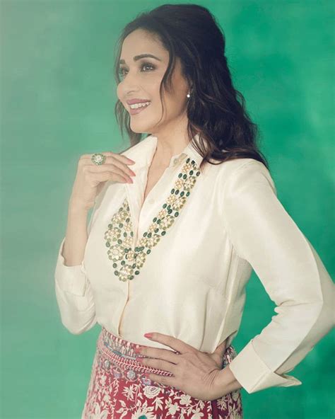 Madhuri Dixit Gives Modern Contemporary Feels By Pairing A Satin Shirt