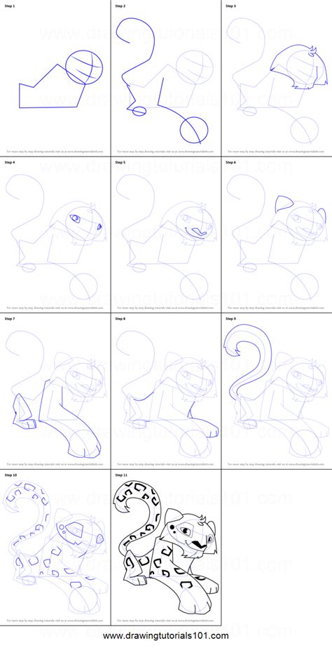 Learn how to draw leopard pictures using these outlines or print just for coloring. How to Draw Snow Leopard from Animal Jam printable step by ...