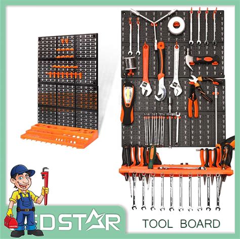 Ledstar Tool Hanging Board Garage Wall Tool Rack Pegboard Shelf Tools
