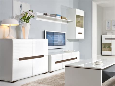 White High Gloss And White Matt Modern Living Room Furniture Set 1