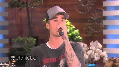 Justin Bieber Singing Sorry Acoustic The Ellen Show November 2015 Youtube