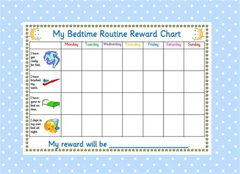 Bedtime Reward Chart Free Printable Ideas Of Europedias
