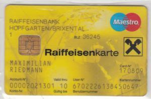 Check spelling or type a new query. Bank Card: Raiffeisenkarte (Raiffeisen Bank, Austria) Col:AT-MS-0024