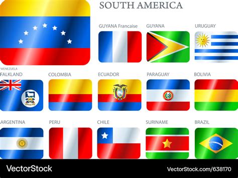 Flags South America Royalty Free Vector Image Vectorstock