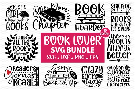 Book Lover Svg Bundle By Creativesvgzone Thehungryjpeg