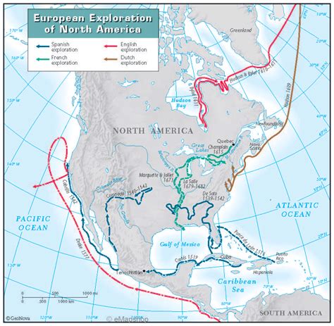 European Exploration Of North America Map United States Map