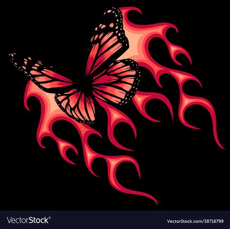 A Butterfly With Fire Royalty Free Vector Image