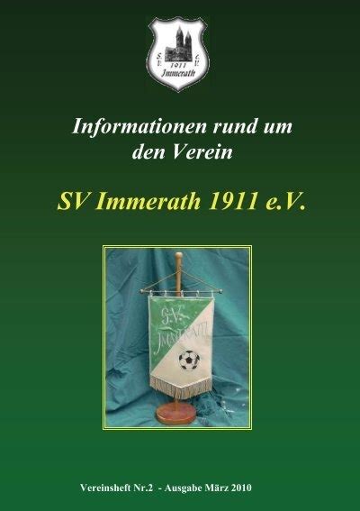 Vereinszeitschrift Sv Immerath 1911 Ev