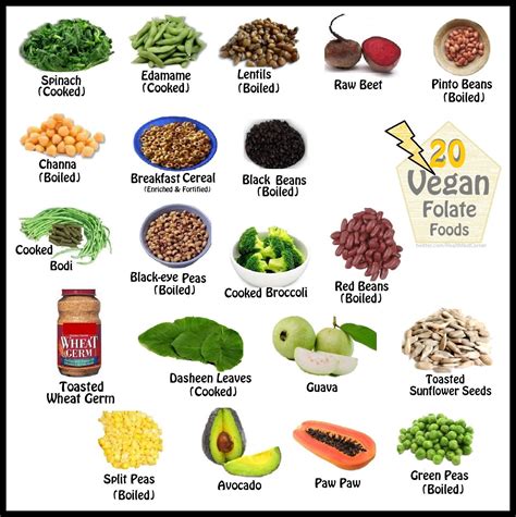 Folate Rich Foods Chart