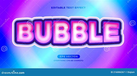 Bubble Gum Text Effect Stock Vector Illustration Of Modern 216006267