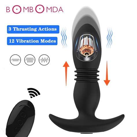 Telescopic Male Prostate Massager Wireless Remote Control Dildo Butt Plug Vibrator Anal Sex Toys