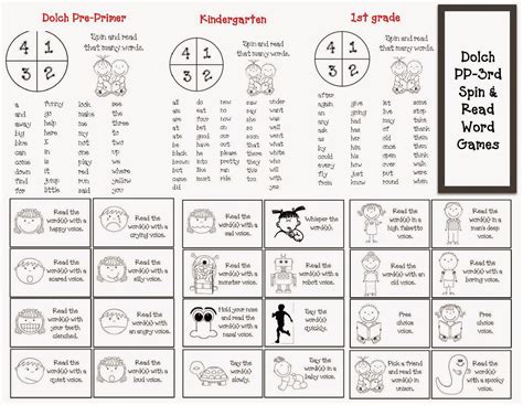 (three words each are associated with one word and the resultant two words together are associated with the seventh word in the list). Dolch Sight Word Games - Classroom Freebies