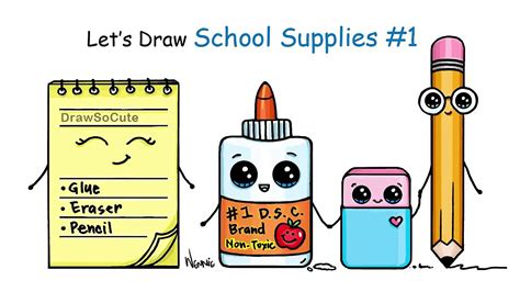 How To Draw School Supplies Cute And Easy 1 Video Dailymotion