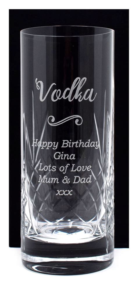 Engravedpersonalised Vodka Design Crystal Highball Glass T Etsy Uk