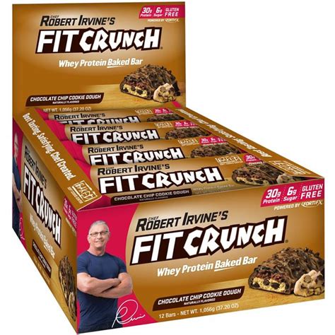 Robert Irvines Fit Crunch Chocolate Chip Cookie Dough Protein Bar