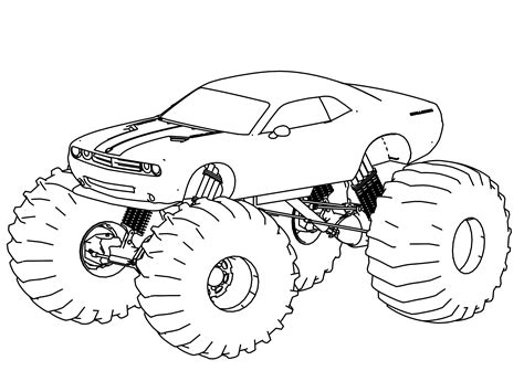 Dodge Challenger Truck Monster Car Coloring Page Wecoloringpage 28728