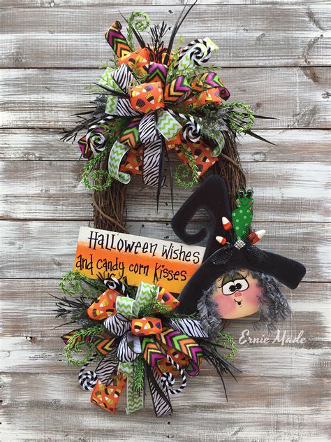 Halloween Wreath, Witch Wreath, Fall Wreath, Halloween Decoration, Halloween Sign, Witch Sign ...