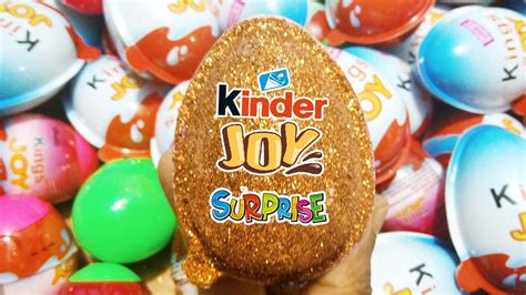 Yummy Colored Glitter Kinder Joy Opening Asmr A Lot Of Kinder Surprise Egg Toys Youtube
