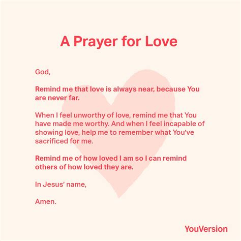 Prayer For Love Churchgistscom