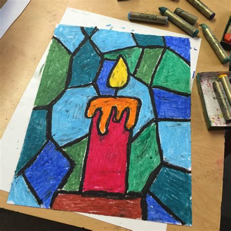 Oil Pastel Candle Drawing Art Projects For Kids