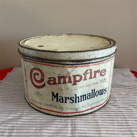 campfire marshmallow tin etsy