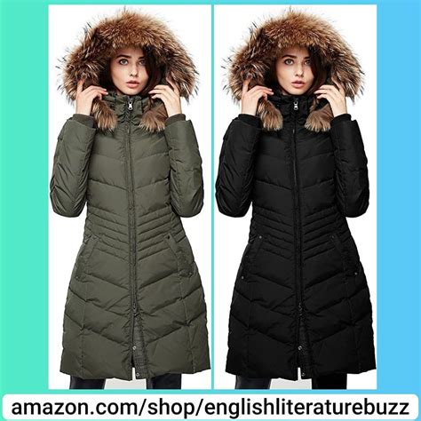 Escalier Womens Down Jacket Winter Long Parka Coat With Raccoon Fur