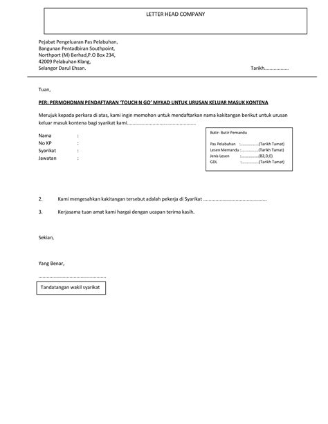 Pdf Format Surat Pengesahan Majikan Pemandu Haulier Pdfslidetips