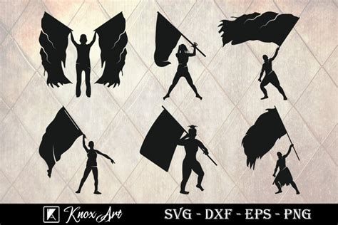 Color Guard Silhouette SVG Marching Band Sv