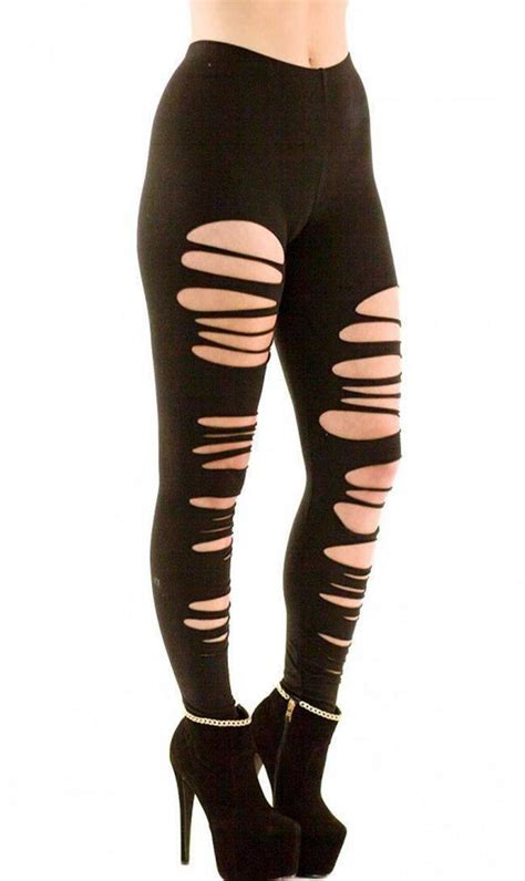 Ripped Up Torn Apart Leggings Plus Sizes Available