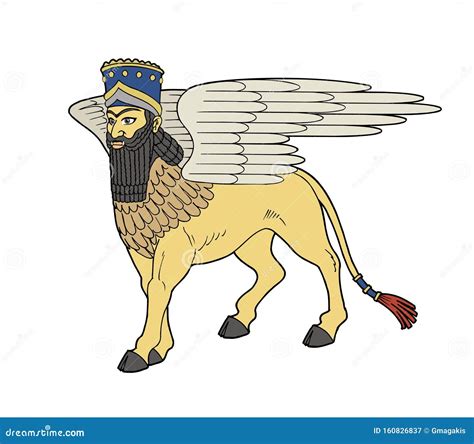 Winged Bull Of Babylon Illustration Stock Illustration Illustration