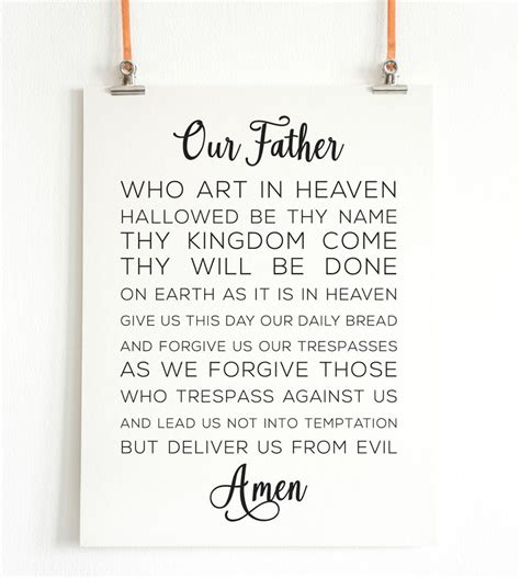Our Father Prayer Printable Printable Templates