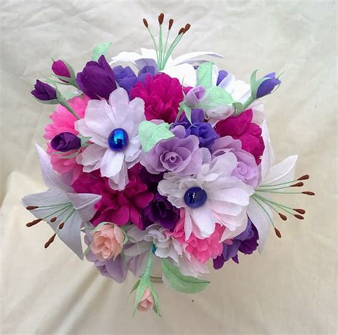 Crafty Little Beanut Mixed Paper Flower Wedding Bouquet