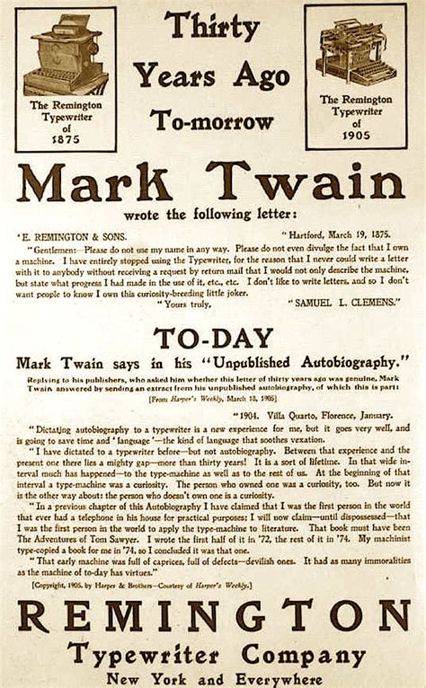 Mark Twain On The Typewriter