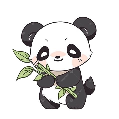 Panda Bamboo Cartoon Hand Drawn Elements White Dove Holding Bamboo