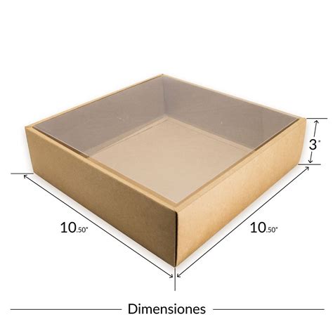 Caja De Regalo Kraft Con Tapa Transparente Mediana Grupo Persa