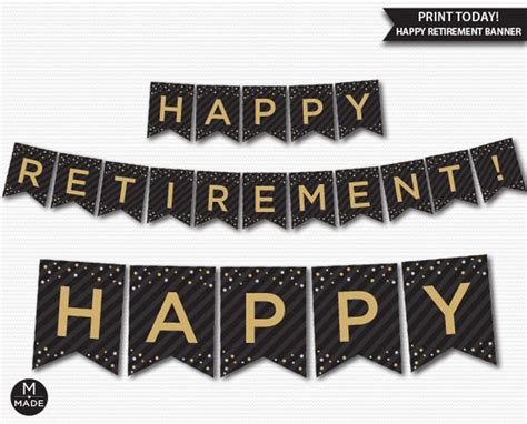 Printable Happy Retirement Banner Printable Banner Diy Banner