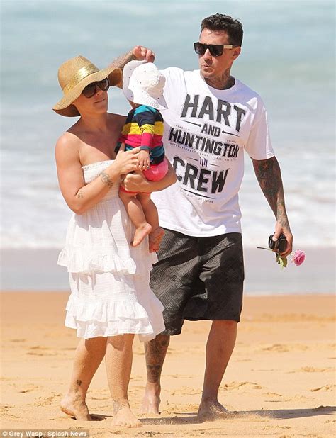 Carey Hart Shows Off His Extensive Body Art As He Joins Wife Pink And