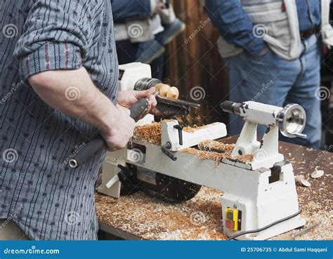 Man Making Wooden Toy Stock Image Image Of Fast Rotating 25706735