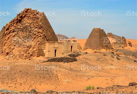 Meroe Pyramids South Cemetery Ruins Of King Arqamani Tomb Nubian Tombs