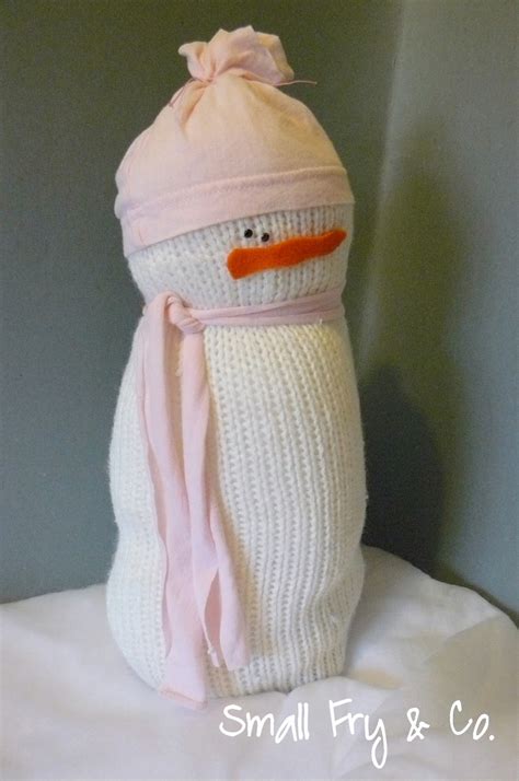Make A No Sew Sweater Sleeve Snowman Dollar Store Crafts