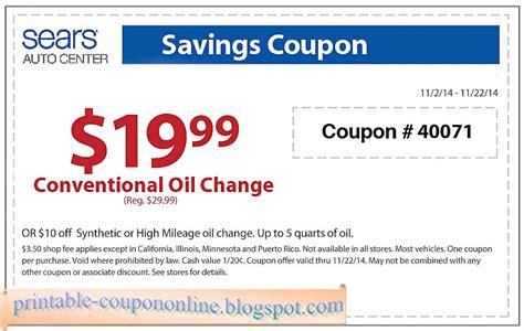 Sears, one of the largest department stores, provides appliances, auto parts, clothing, electronics, fitness equipment and accessories, home accessories. Printable Coupons 2021: Sears Coupons