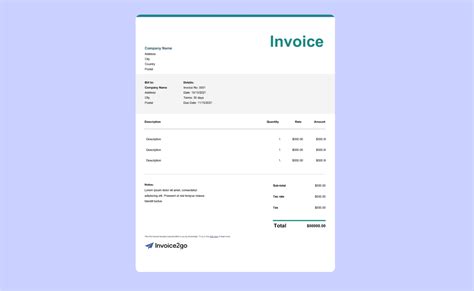 Free Itemized Invoice Template Download And Customize Invoice2go