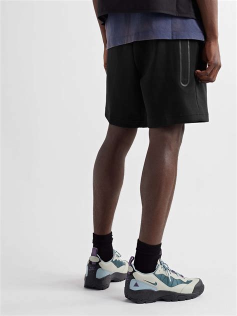 Black Straight Leg Cotton Blend Tech Fleece Drawstring Shorts Nike Mr Porter