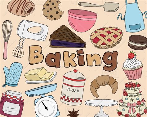 Baking Clipart Vector Pack Kitchen Clipart Pastry Clipart Etsy Singapore