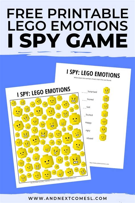 Lego Emotions Themed I Spy Game Free Printable For Kids Emotions