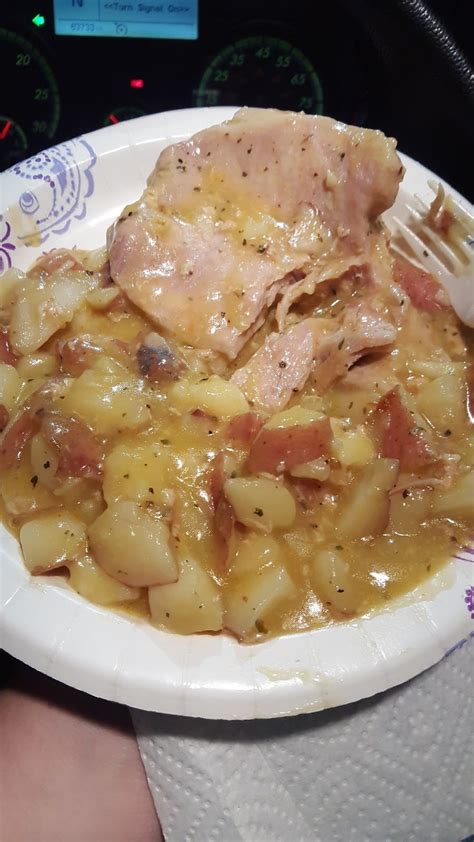 Crock pot pork chops and mushrooms recipe food. Pork Chops and Potatoes | Pork chops and potatoes, Chicken ...