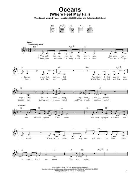 Oceans lyrics so i will call upon your name, and keep my eyes above the waves, when oceans rise my soul will rest in your embrace, for i am yours and you are mine (you are mine). Oceans (Where Feet May Fail) Sheet Music | Hillsong United | Easy Guitar