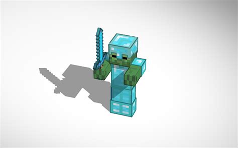3D design Minecraft Zombie In Diamond Armor | Tinkercad